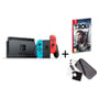 Nintendo Switch Console 32GB With Neon Joy Con + Stealth SW1001 Starter Pack + Troll & I Game